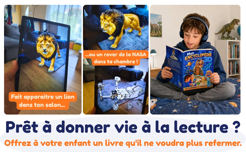 Pret a donner vie a la lecture : la realite augmentee fait apparaitre un lion ou un rover NASA dans la chambre